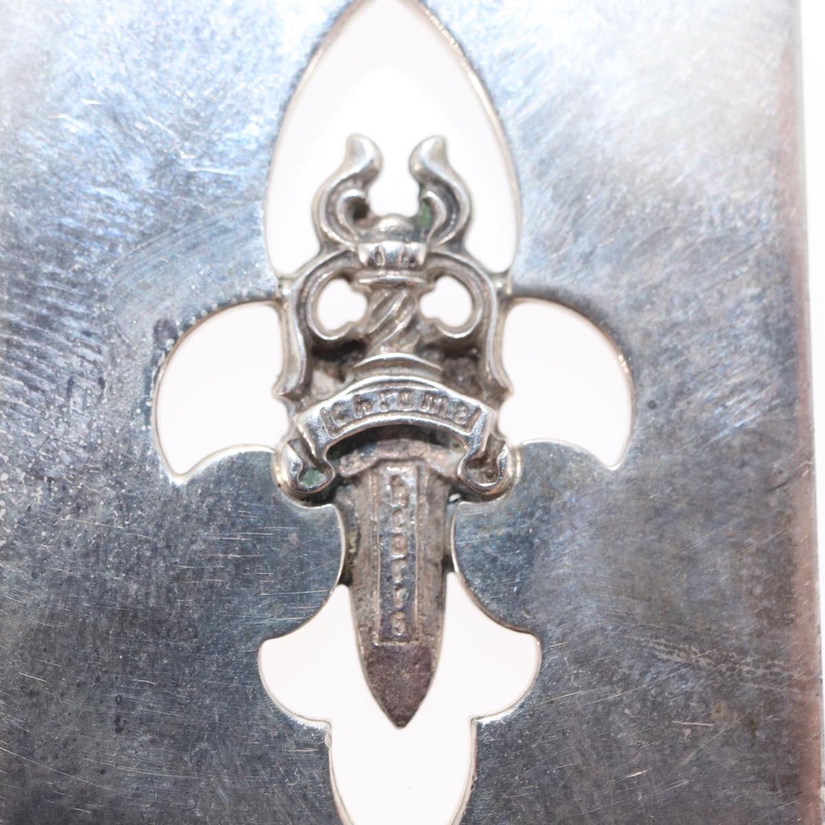 Chrome Hearts Cutout Flare Dagger Dog Tag Pendant Top Ag925 Silver Auth 150920AM