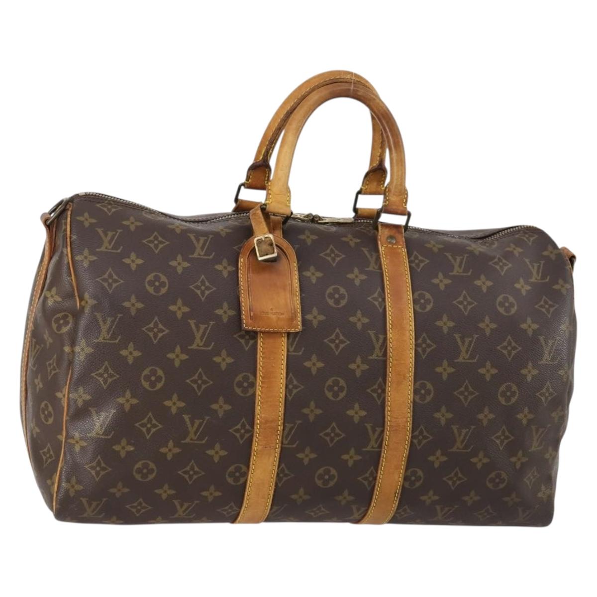 LOUIS VUITTON Monogram Keepall Bandouliere 45 Boston Bag M41418 LV Auth 150923