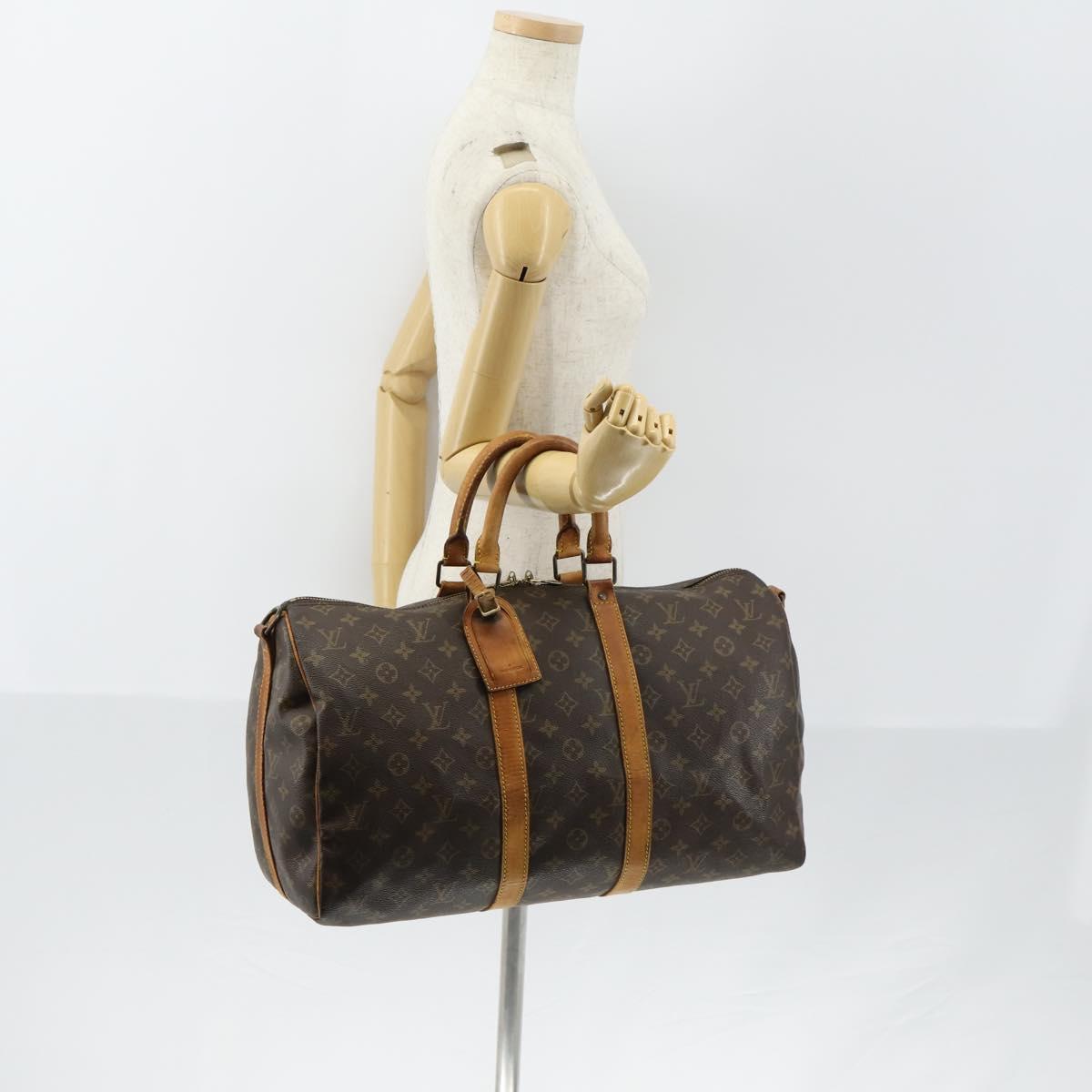 LOUIS VUITTON Monogram Keepall Bandouliere 45 Boston Bag M41418 LV Auth 150923
