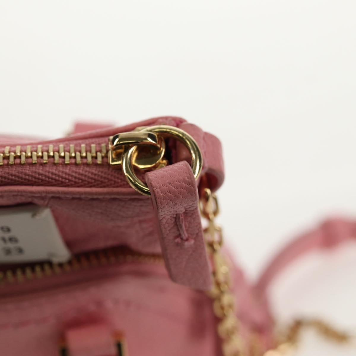 Maison Margiela Chain Shoulder Pouch 5AC Baby Leather 2way Pink Auth 150934M
