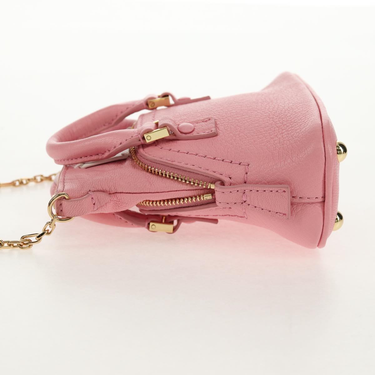 Maison Margiela Chain Shoulder Pouch 5AC Baby Leather 2way Pink Auth 150934M