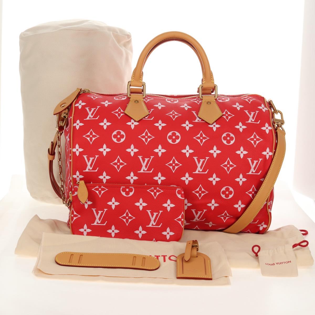 LOUIS VUITTON Monogram Speedy P9 Bandouliere 40 Bag Rouge M24420 Auth 150936SM
