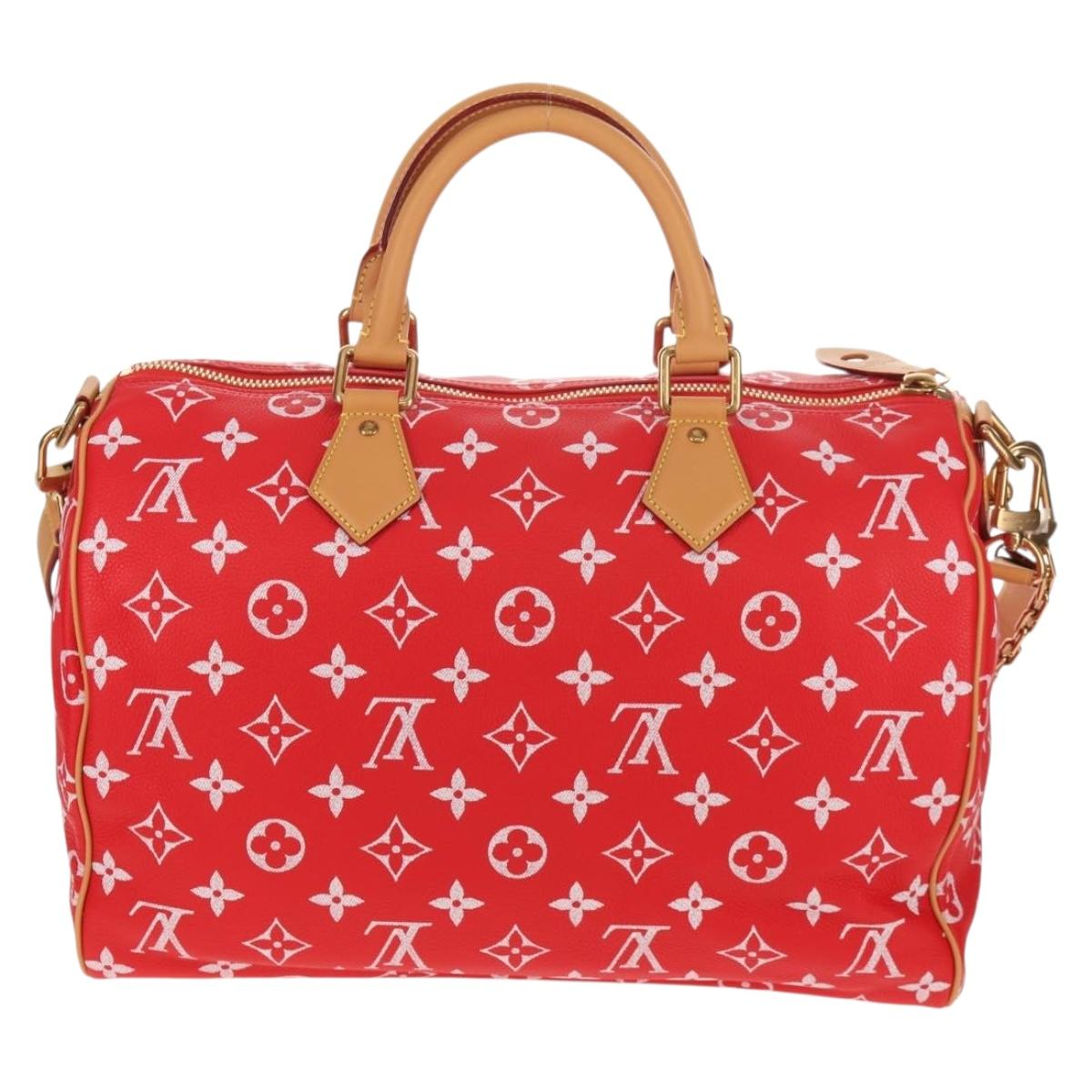 LOUIS VUITTON Monogram Speedy P9 Bandouliere 40 Bag Rouge M24420 Auth 150936SM