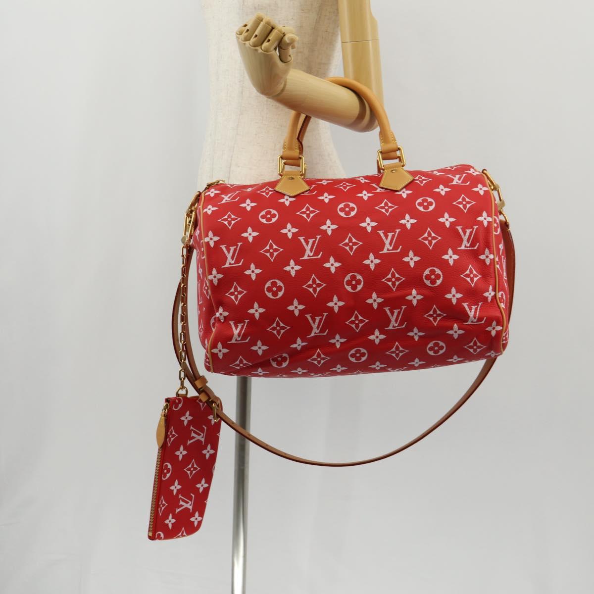 LOUIS VUITTON Monogram Speedy P9 Bandouliere 40 Bag Rouge M24420 Auth 150936SM