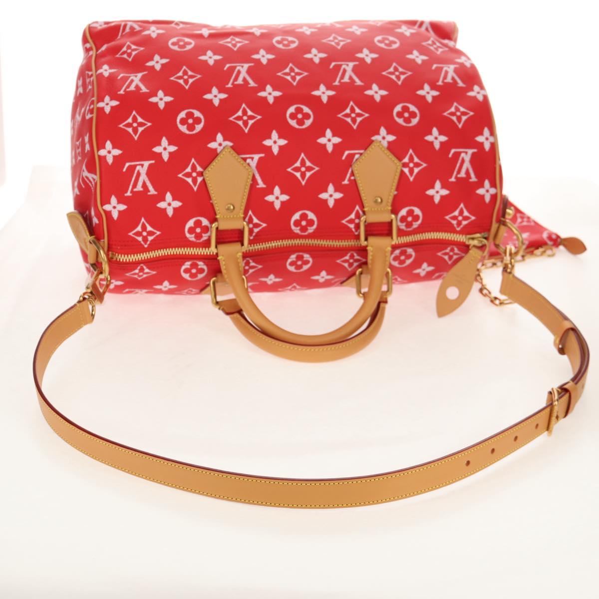 LOUIS VUITTON Monogram Speedy P9 Bandouliere 40 Bag Rouge M24420 Auth 150936SM