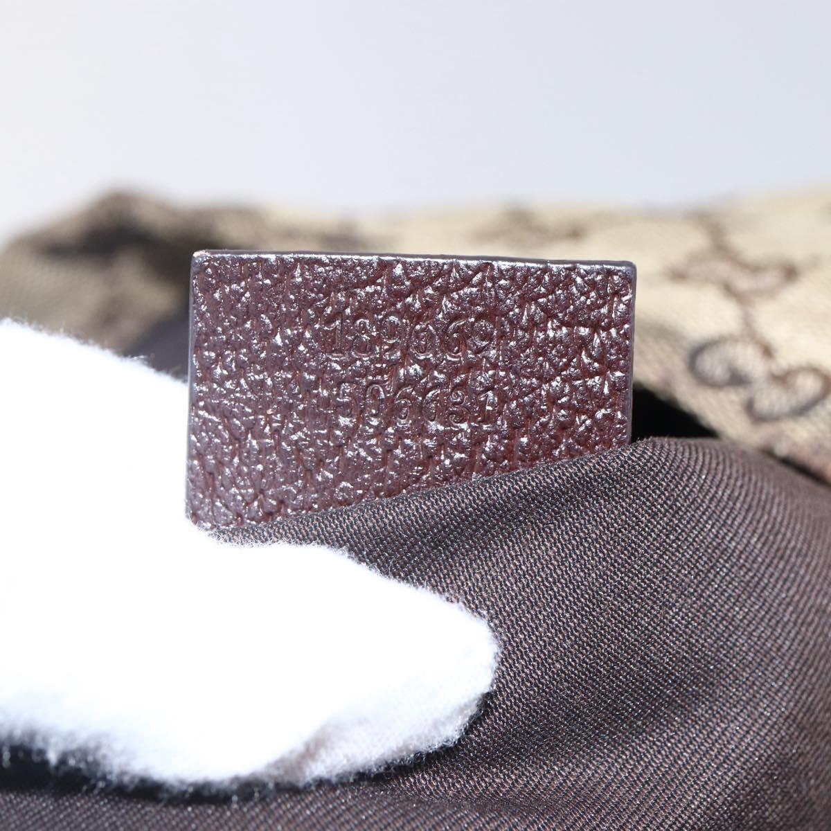 GUCCI GG Canvas Web Sherry Line Tote Bag Beige Red Green 189669 Auth 150943