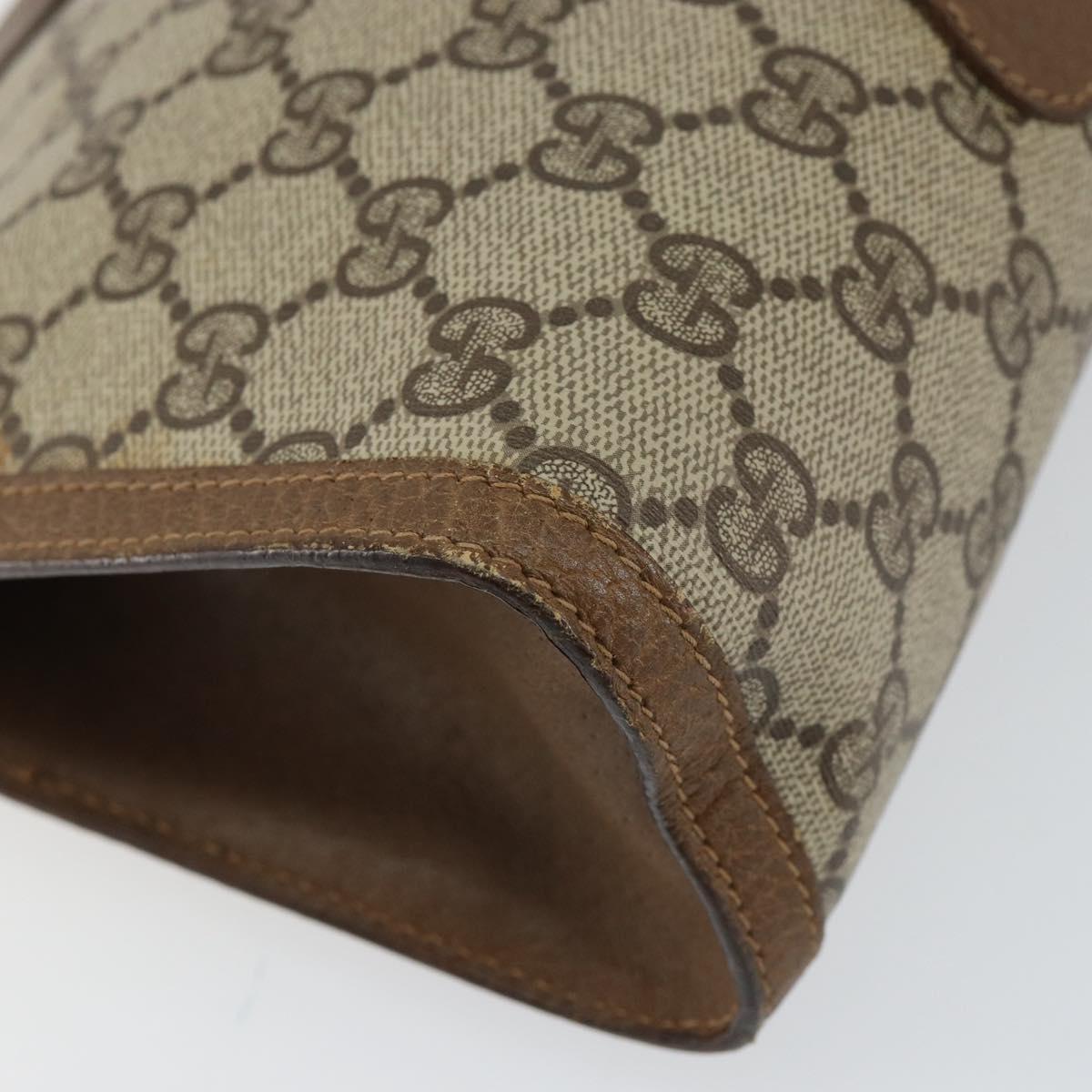 GUCCI GG Supreme Web Sherry Line Clutch Bag PVC Beige Red 89 01 033 Auth 150947