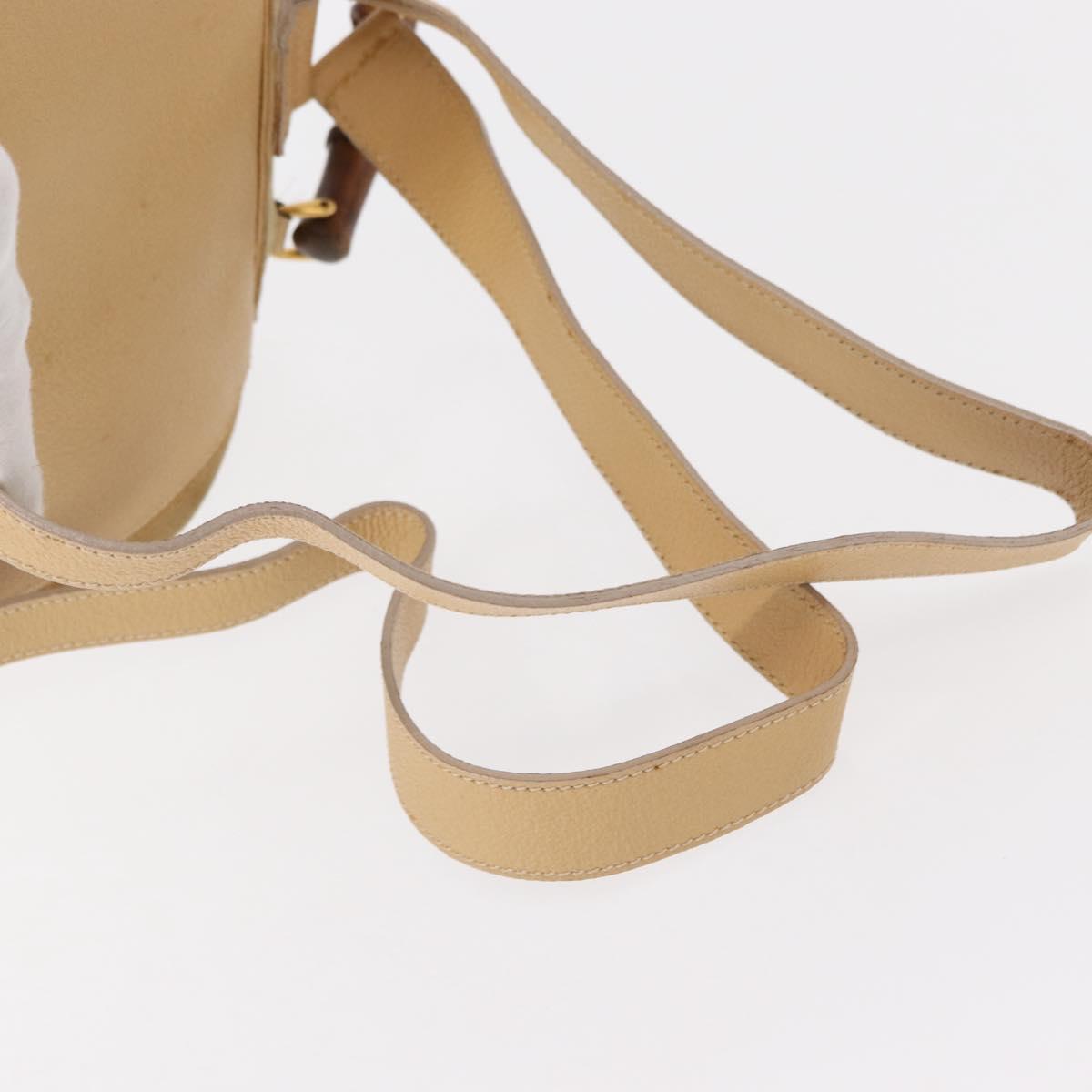 GUCCI Bamboo Backpack Suede Beige Gold 003 58 0016 Auth 150949