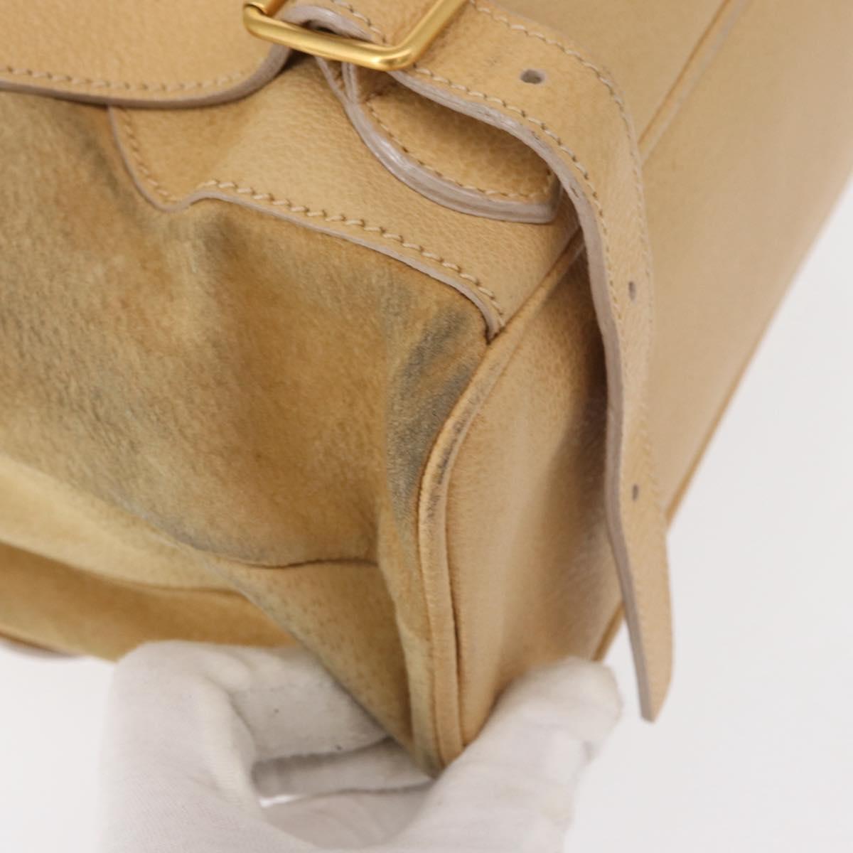 GUCCI Bamboo Backpack Suede Beige Gold 003 58 0016 Auth 150949