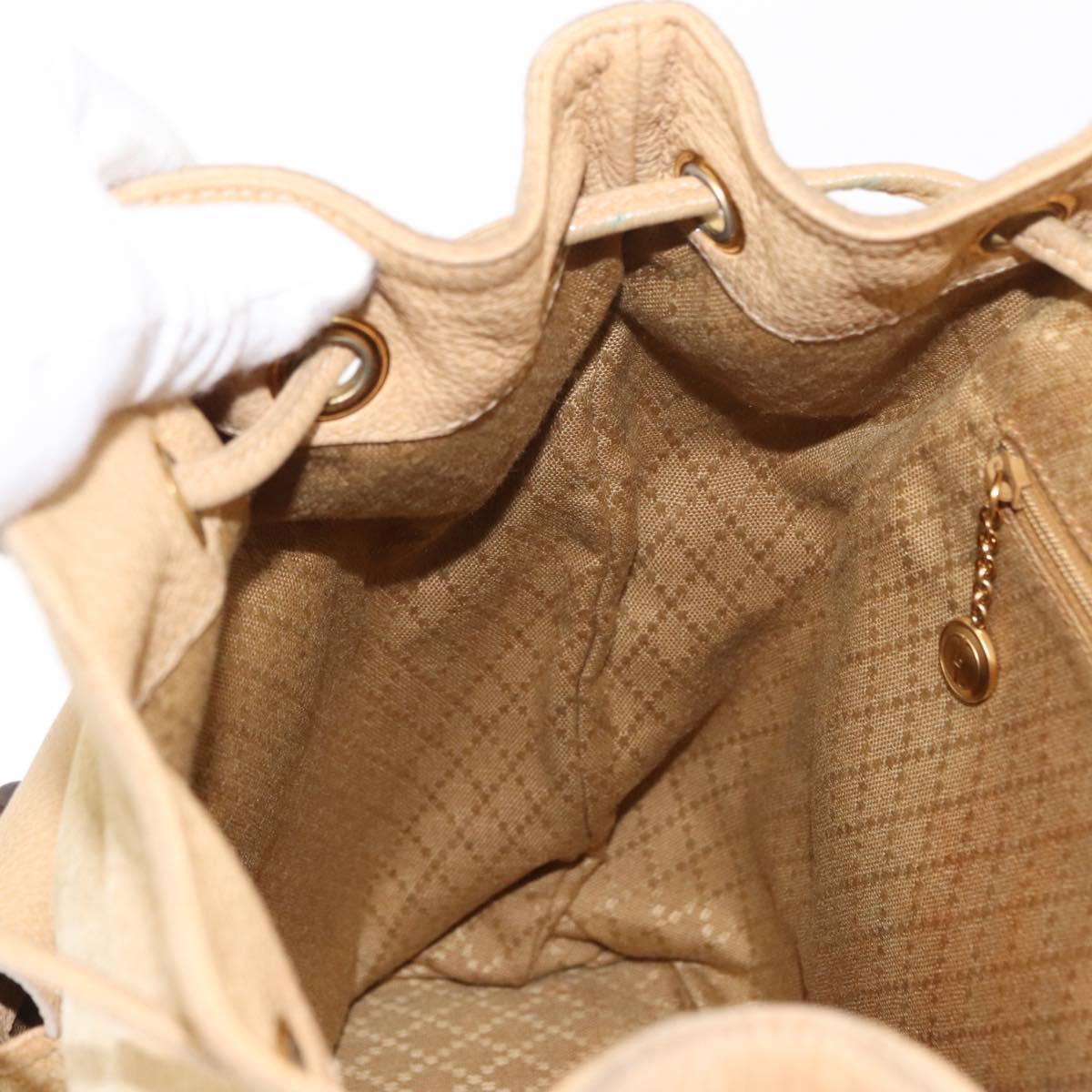 GUCCI Bamboo Backpack Suede Beige Gold 003 58 0016 Auth 150949