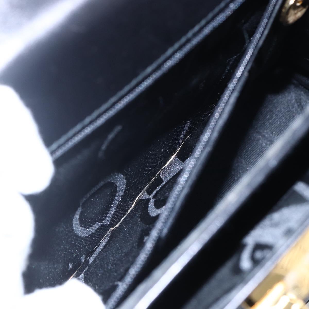 Salvatore Ferragamo Gancini Hand Bag Leather Gold Black Auth 150953