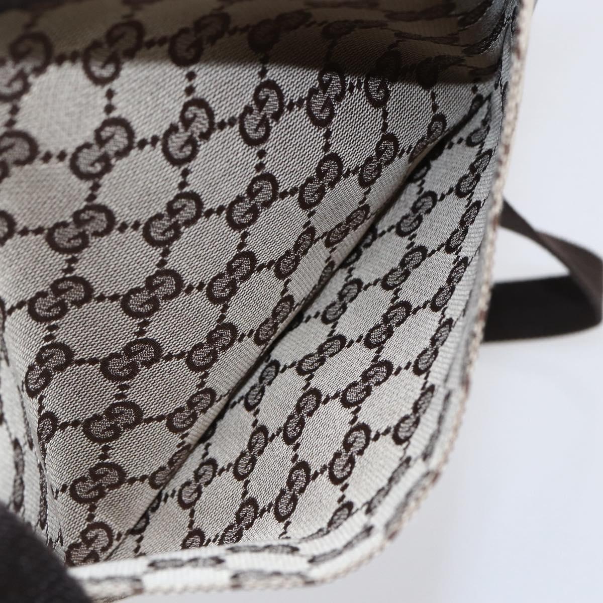 GUCCI GG Canvas Shoulder Bag Beige Silver 27639 Auth 150997