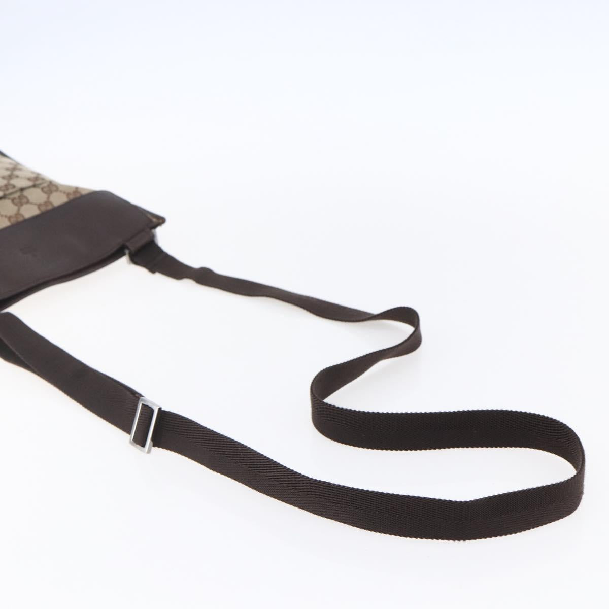 GUCCI GG Canvas Shoulder Bag Beige Silver 27639 Auth 150997