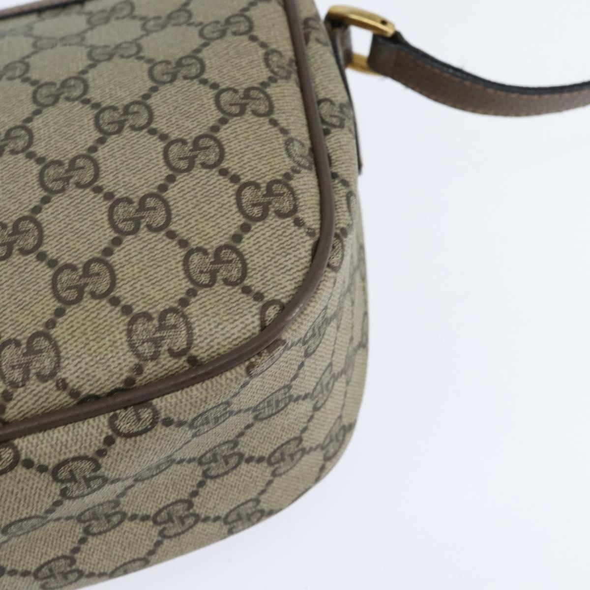 GUCCI GG Supreme Web Sherry Line Bag PVC Beige Gold 89 02 032 Auth 150998