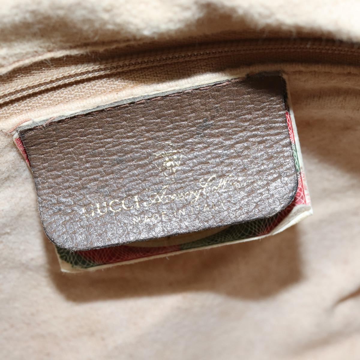 GUCCI GG Supreme Web Sherry Line Bag PVC Beige Gold 89 02 032 Auth 150998