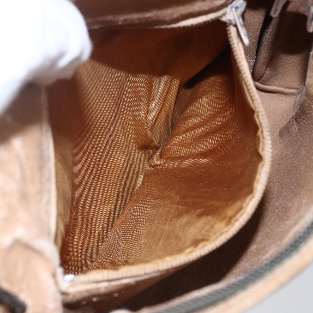 GUCCI GG Plus Supreme Shoulder Bag PVC Leather Beige Gold Auth 150999