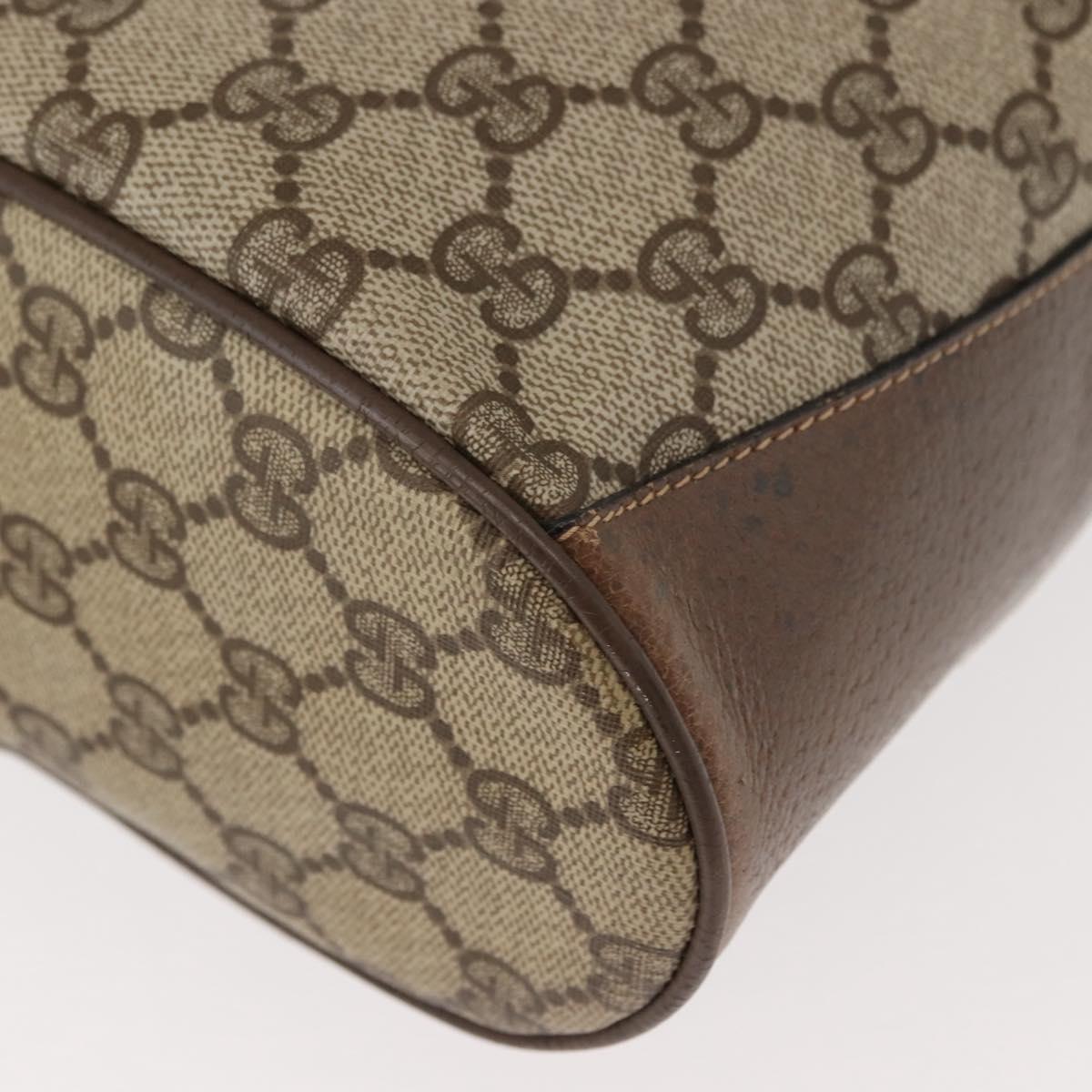 GUCCI GG Supreme Web Sherry Line Bag PVC Beige Gold 41 02 034 Auth 151000