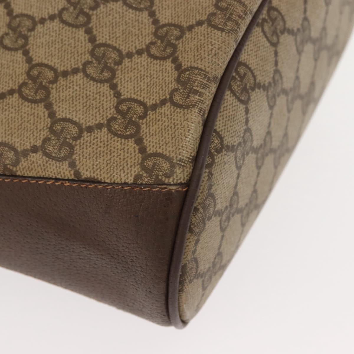 GUCCI GG Supreme Web Sherry Line Bag PVC Beige Gold 40 02 081 Auth 151001