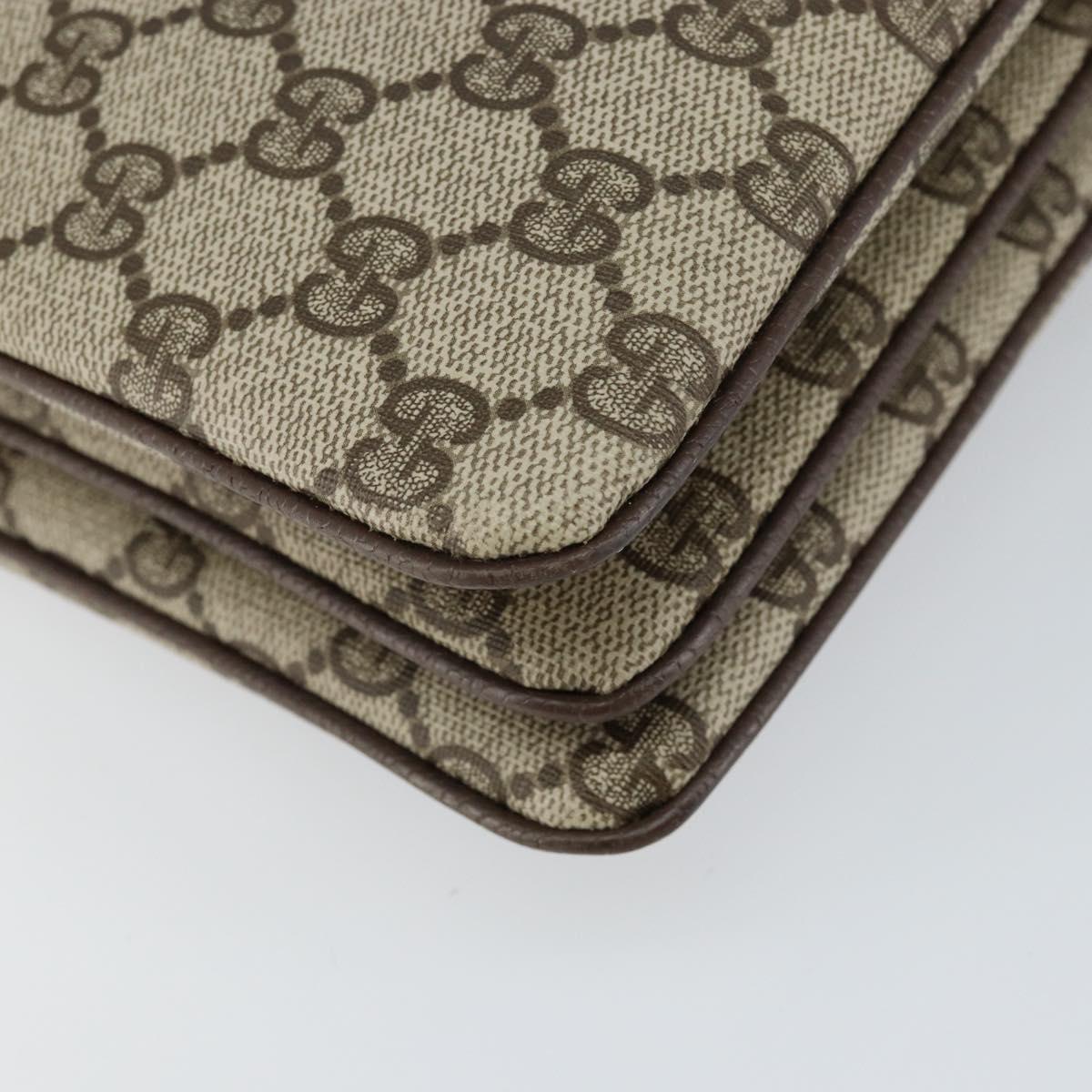 GUCCI GG Supreme Web Sherry Line Bag PVC Beige Gold 14 01 4085 Auth 151002