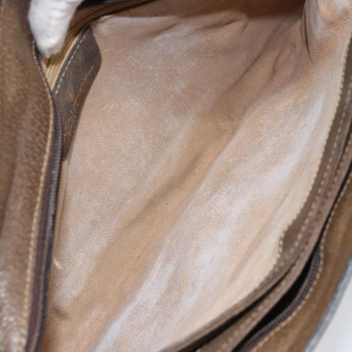 GUCCI GG Supreme Web Sherry Line Bag PVC Beige Gold 14 01 4085 Auth 151002