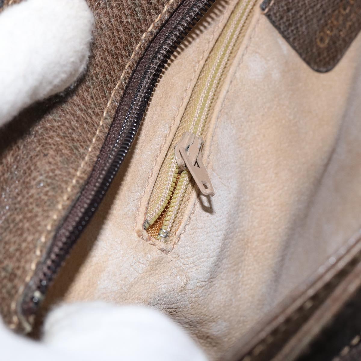 GUCCI GG Supreme Web Sherry Line Bag PVC Beige Gold 14 01 4085 Auth 151002