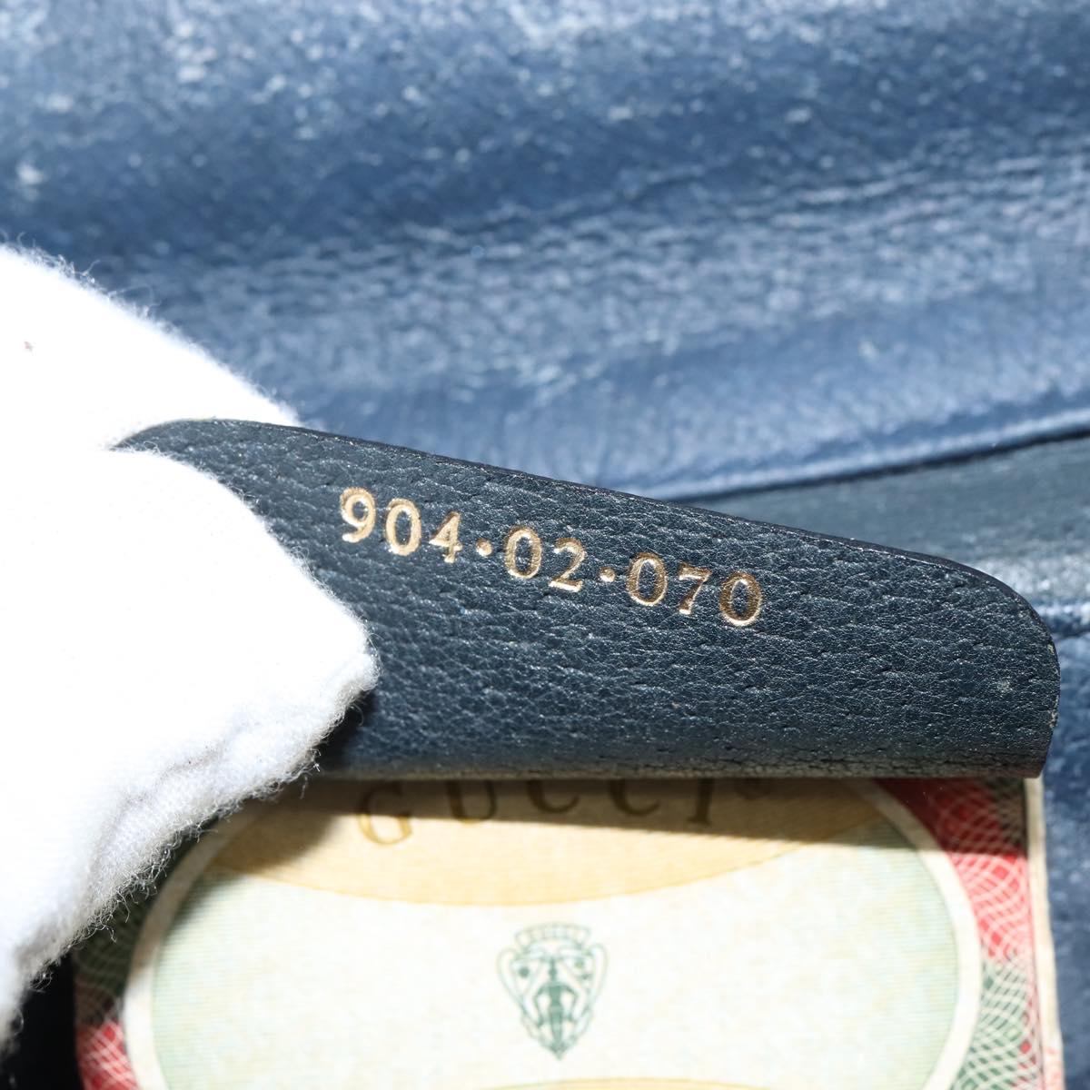 GUCCI GG Supreme Sherry Line Shoulder Bag PVC Navy Gold 904 02 070 Auth 151004