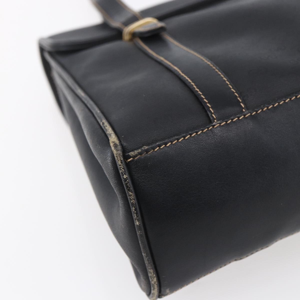 GUCCI Micro GG Supreme Hand Bag PVC Leather Black Gold 000 46 4857 Auth 151011