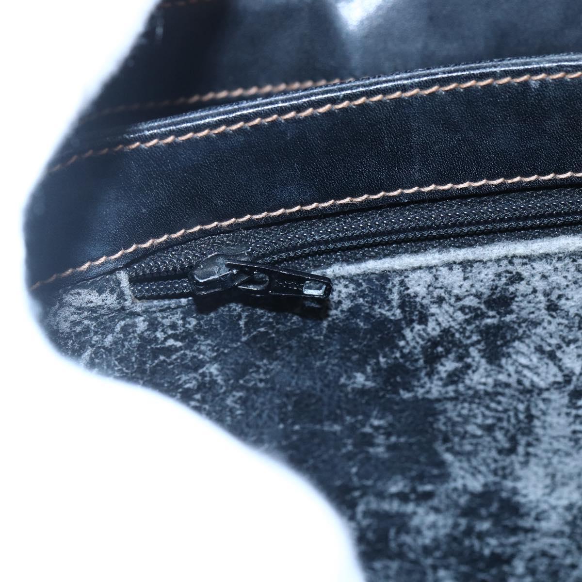 GUCCI Micro GG Supreme Hand Bag PVC Leather Black Gold 000 46 4857 Auth 151011