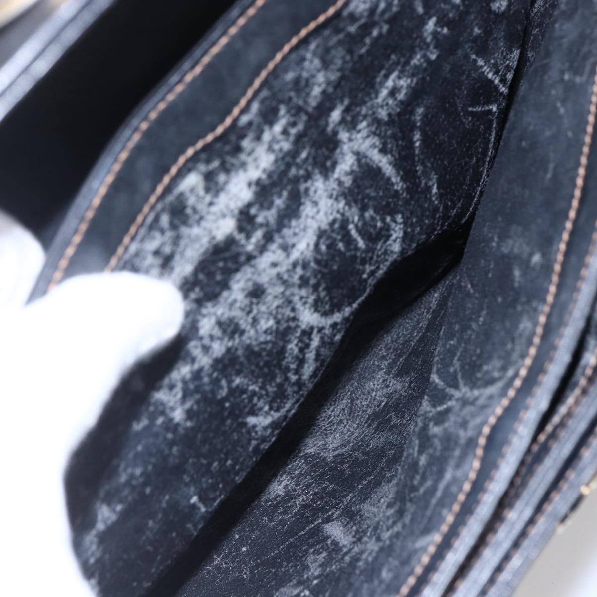 GUCCI Micro GG Supreme Hand Bag PVC Leather Black Gold 000 46 4857 Auth 151011