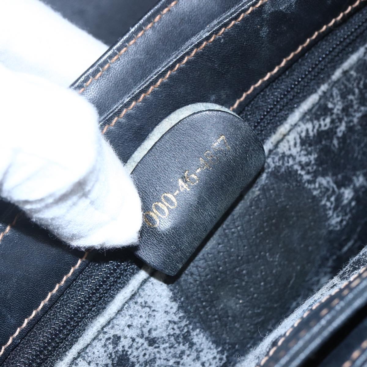 GUCCI Micro GG Supreme Hand Bag PVC Leather Black Gold 000 46 4857 Auth 151011