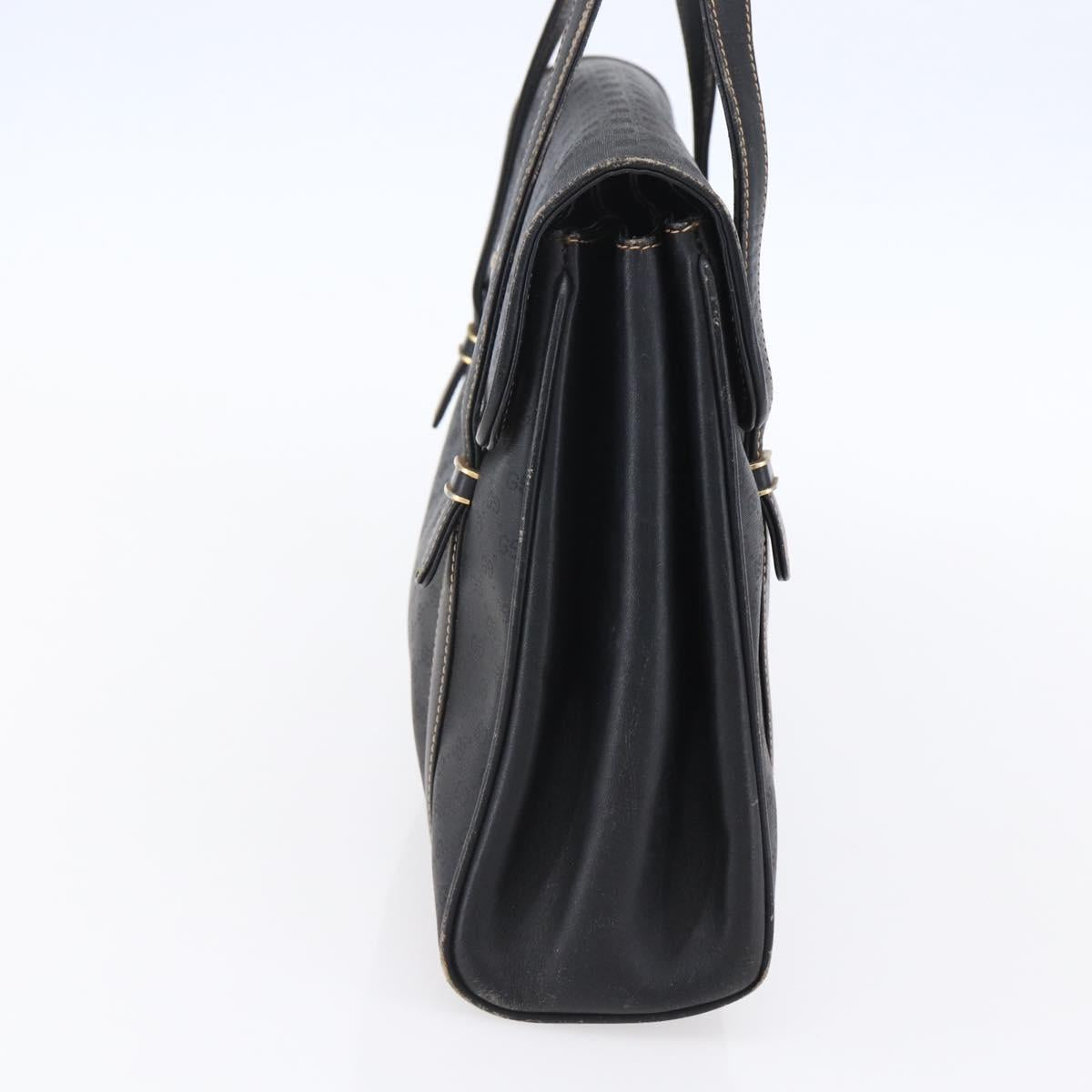 GUCCI Micro GG Supreme Hand Bag PVC Leather Black Gold 000 46 4857 Auth 151011