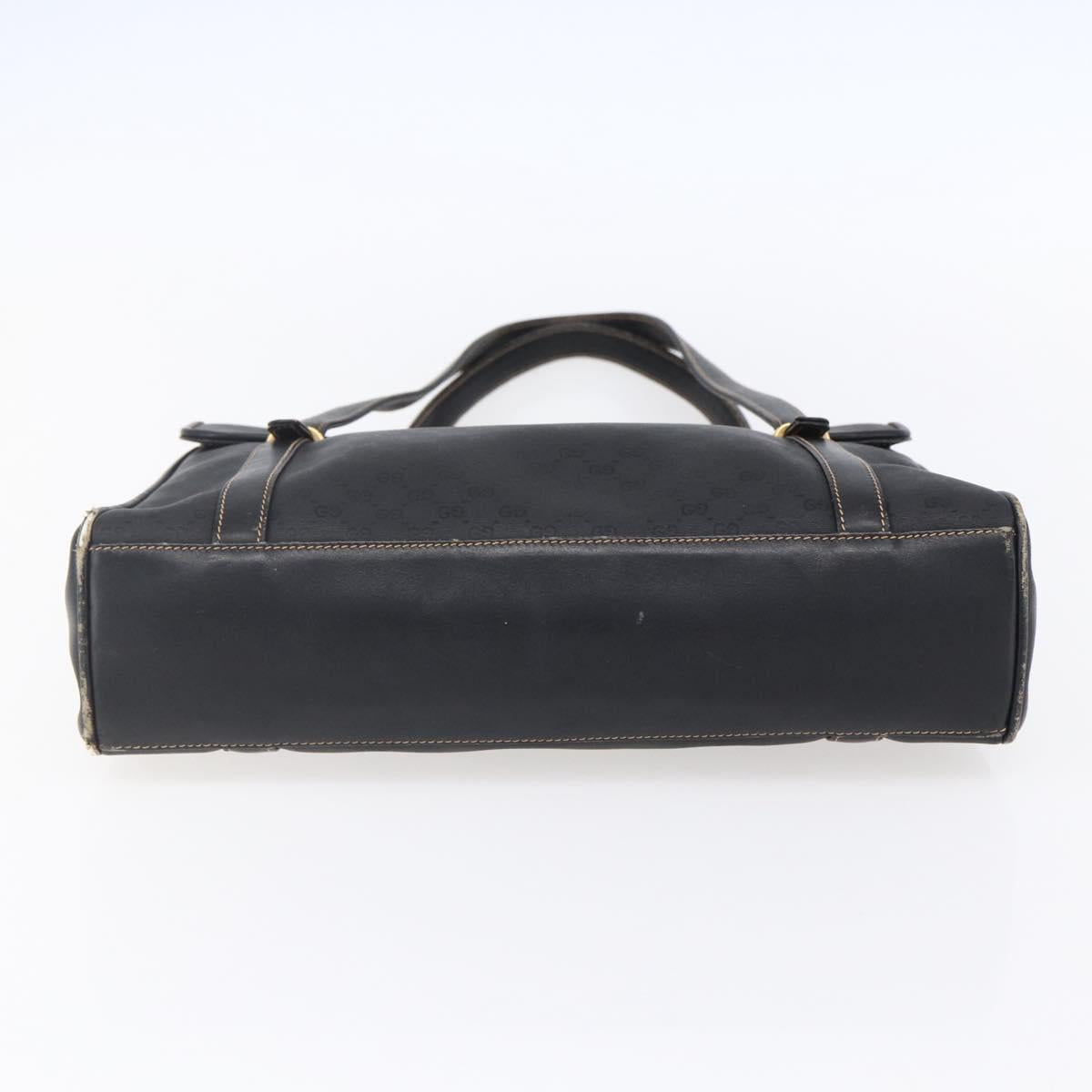 GUCCI Micro GG Supreme Hand Bag PVC Leather Black Gold 000 46 4857 Auth 151011