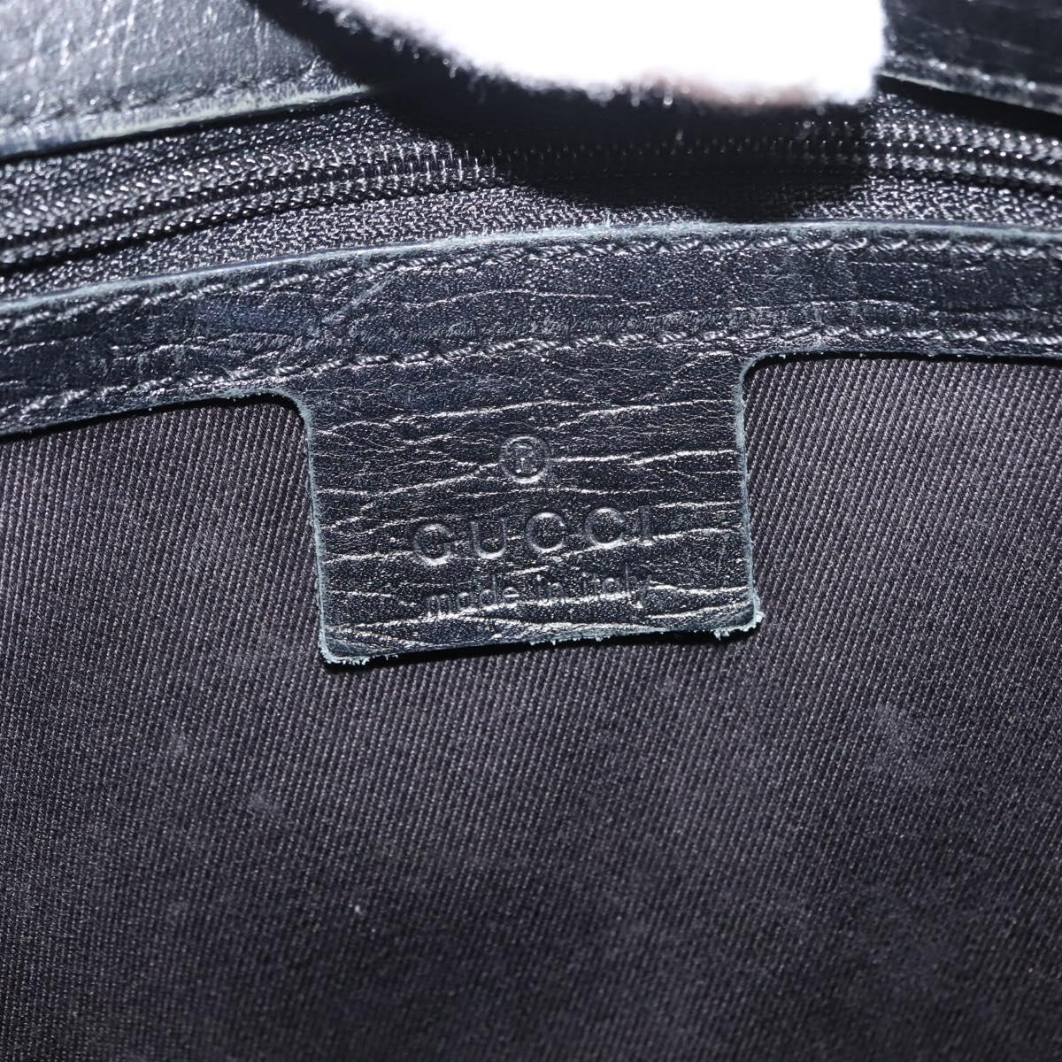 GUCCI GG Canvas Bamboo Tote Bag Black Silver Auth 151015