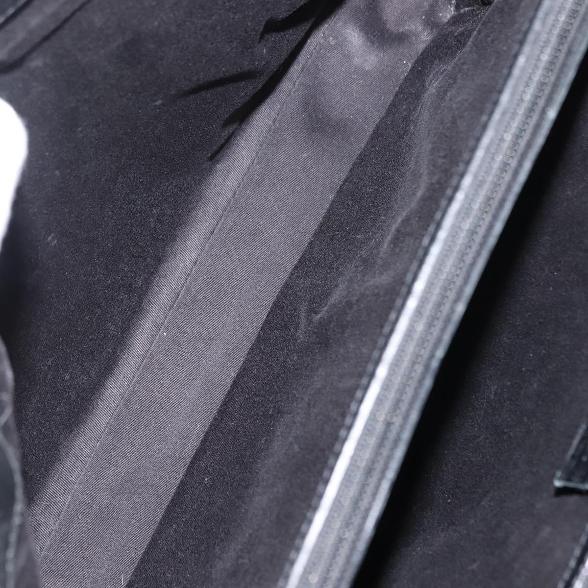 GUCCI GG Canvas Bamboo Tote Bag Black Silver Auth 151015