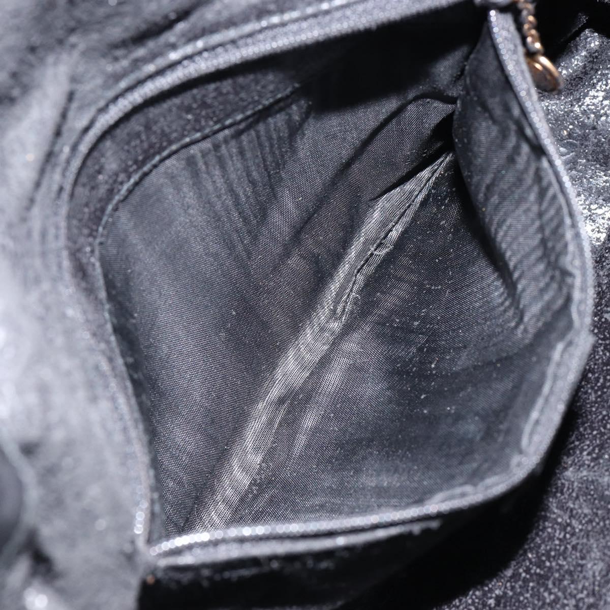 GUCCI Bamboo Shoulder Bag Leather 2way Black Gold 001 0166 1638 Auth 151017