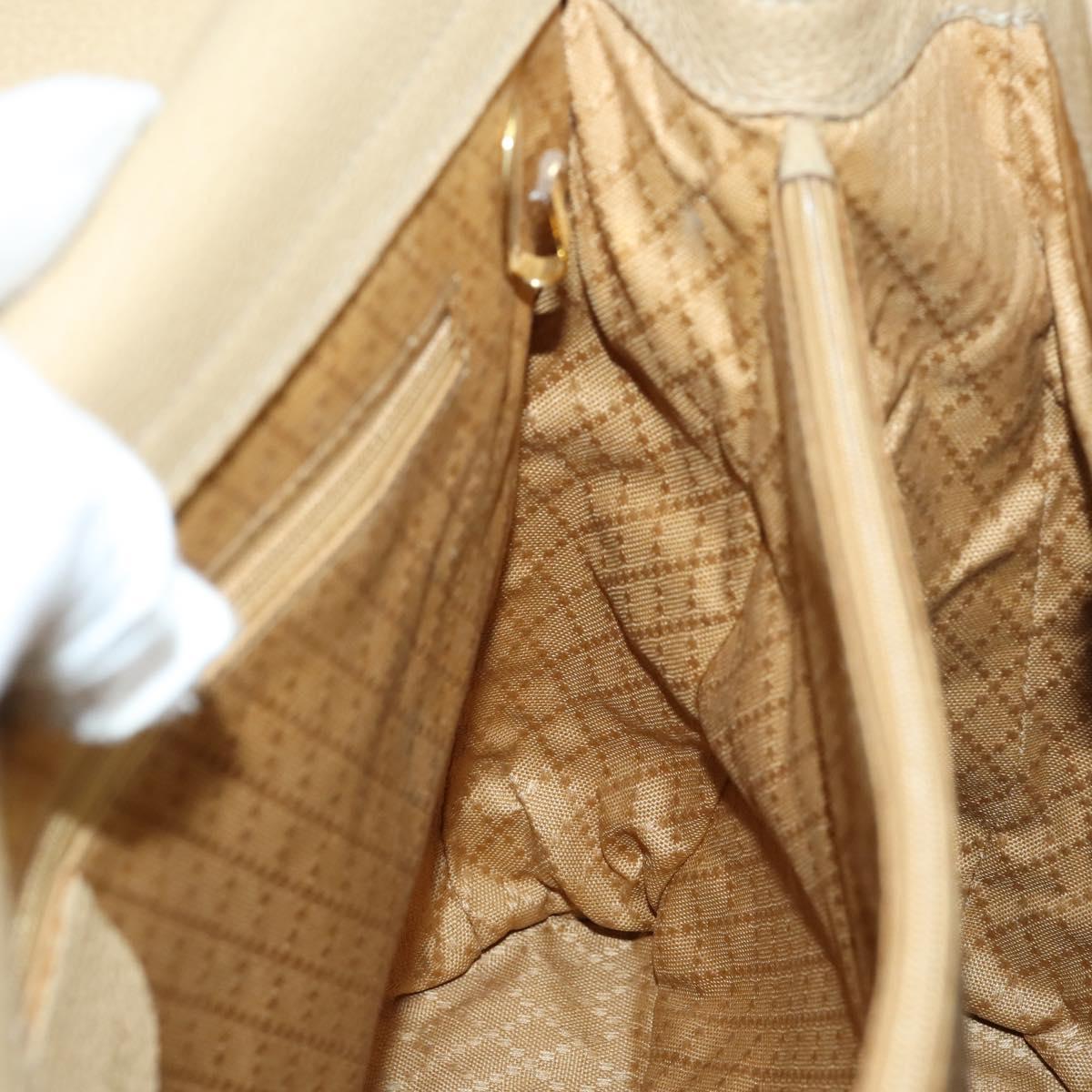 GUCCI Bamboo Hand Bag Suede 2way Beige Gold 002 123 0322 Auth 151018