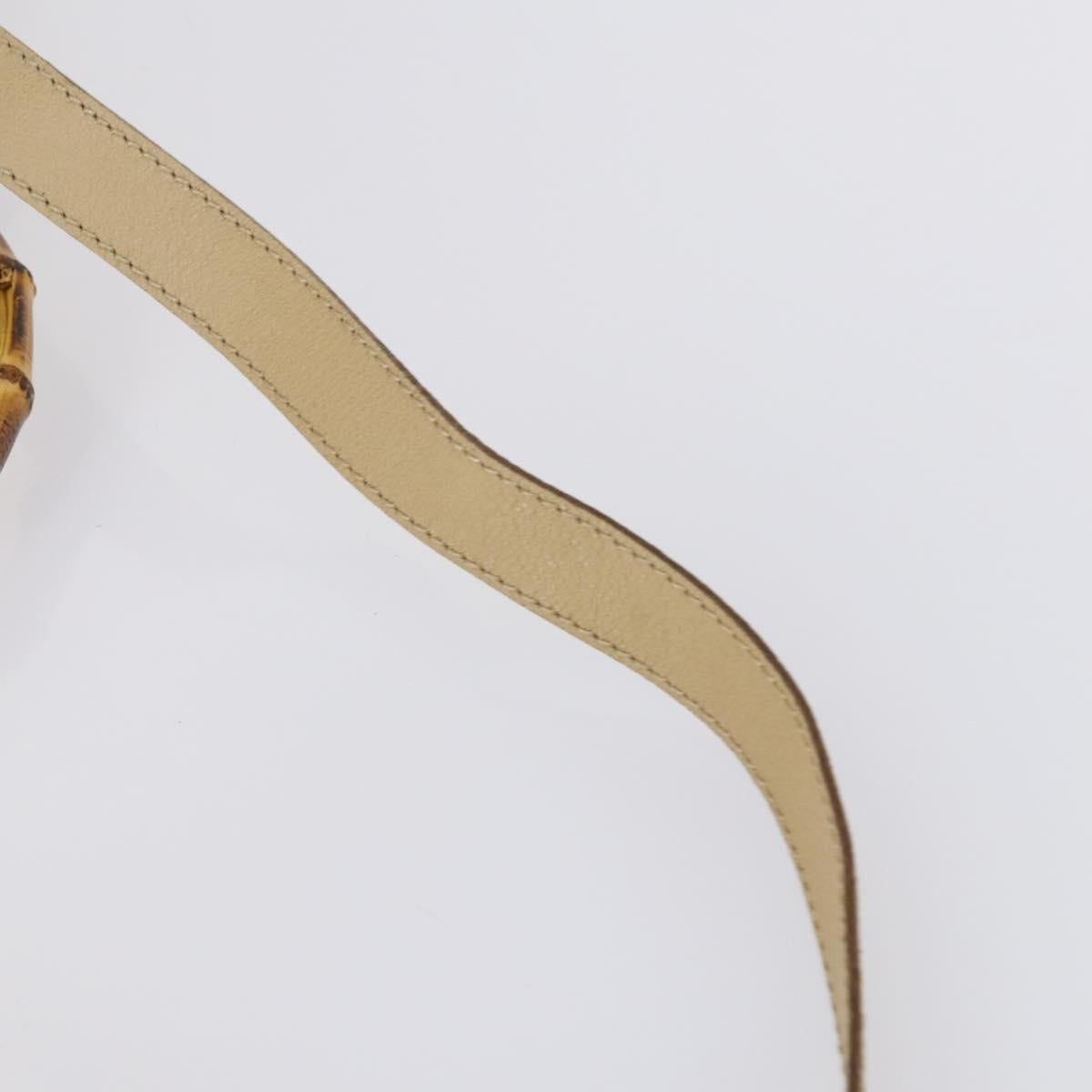GUCCI Bamboo Hand Bag Suede 2way Beige Gold 002 123 0322 Auth 151018