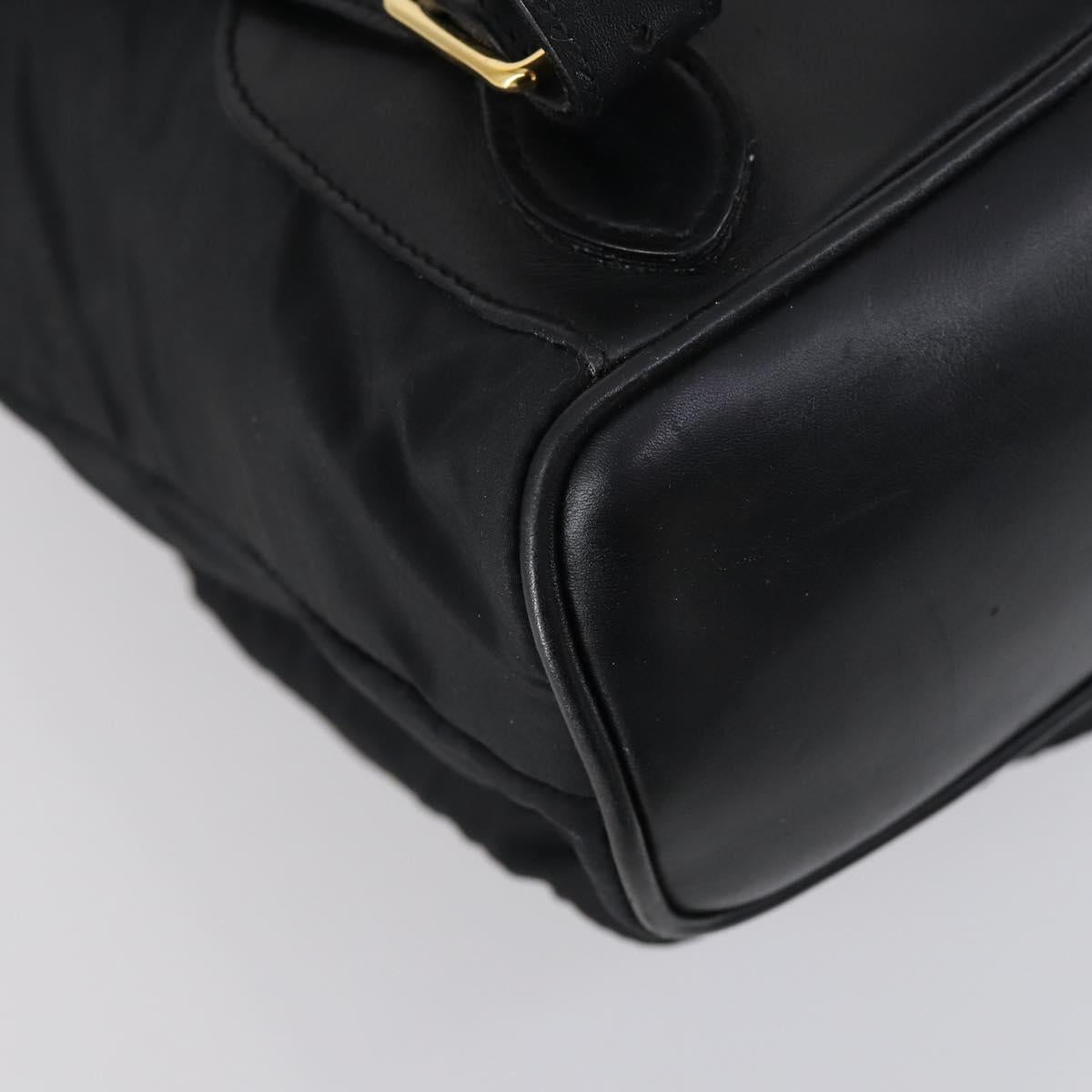 GUCCI Bamboo Backpack Nylon Leather Black Gold 003 58 0016 Auth 151020