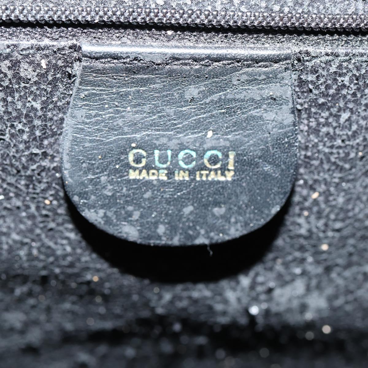 GUCCI Bamboo Backpack Nylon Leather Black Gold 003 58 0016 Auth 151020