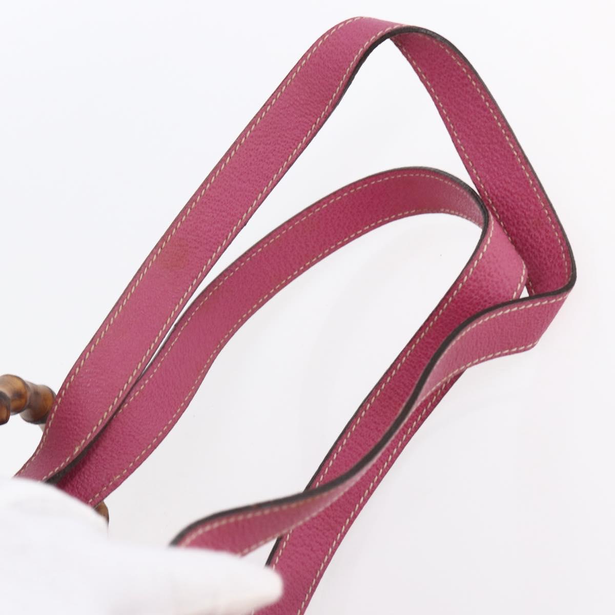 GUCCI Bamboo Backpack Suede Pink Gold 003 2058 0030 Auth 151021