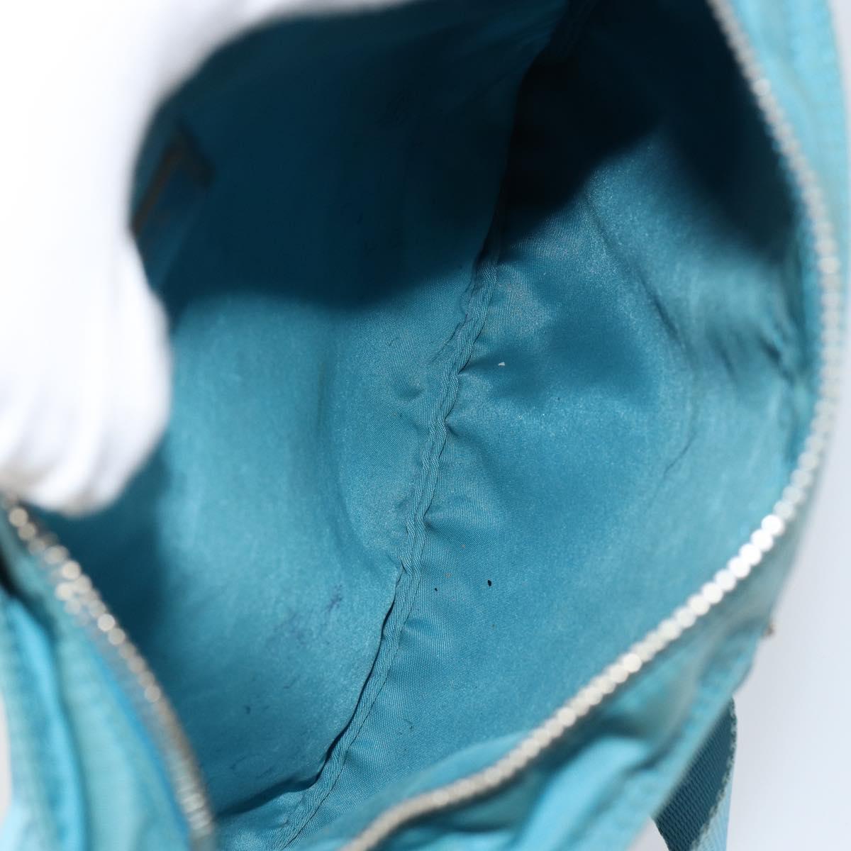 PRADA Shoulder Bag Nylon Light Blue Silver Auth 151024