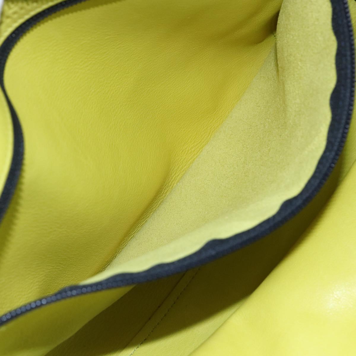 LOEWE Anagram Amazonas Hand Bag Suede Yellow Navy gold Auth 151028