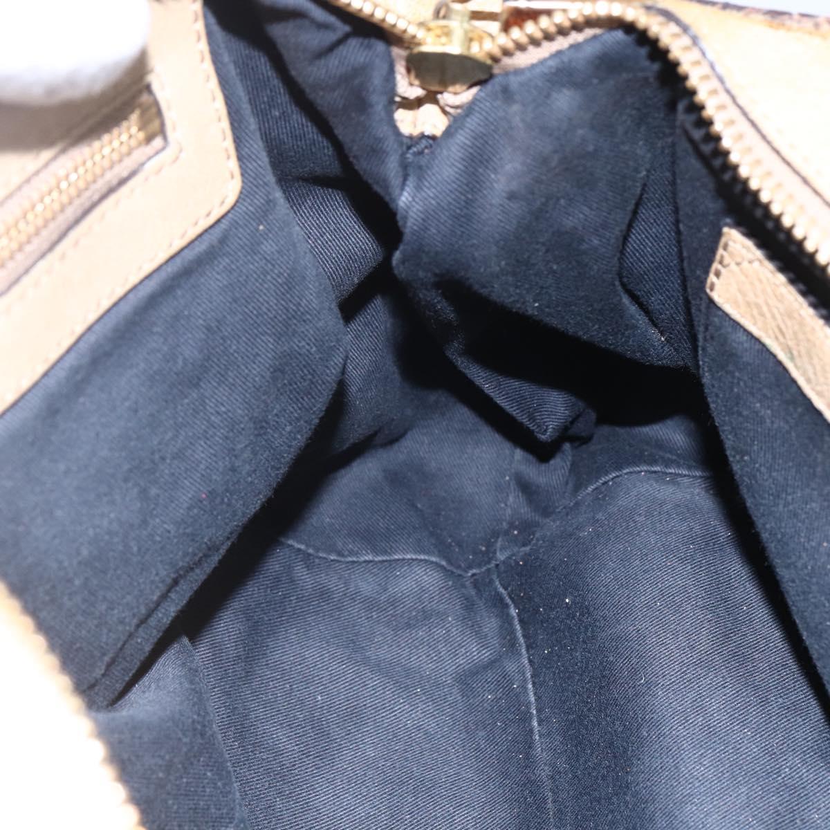 Chloe Etel Hand Bag Leather Beige Gold Auth 151030