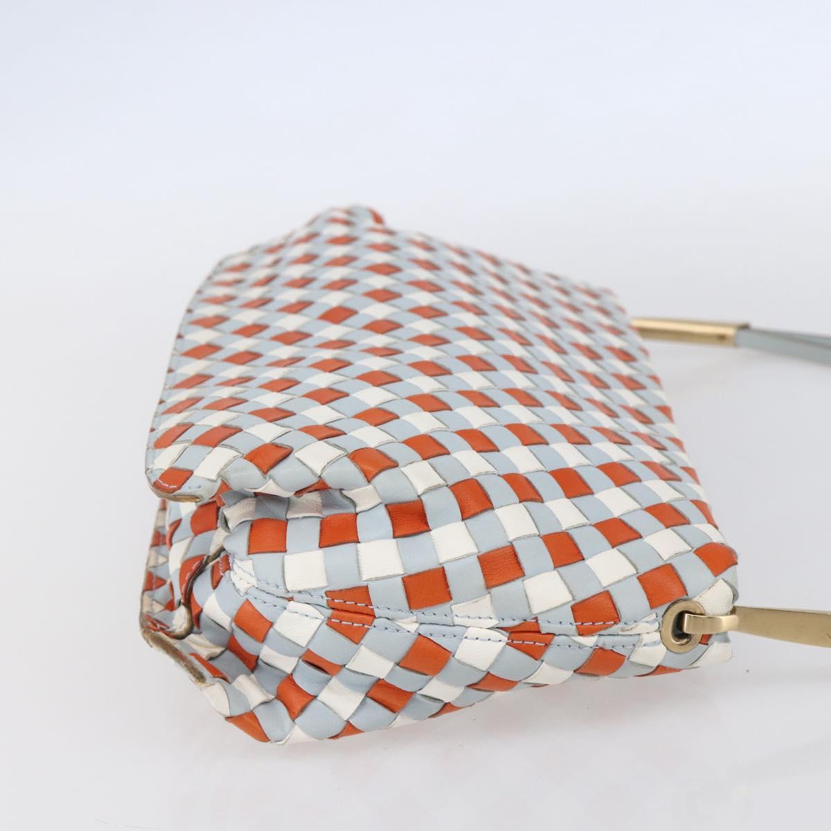 BOTTEGA VENETA INTRECCIATO Shoulder Bag Leather Multicolor Gold Auth 151033