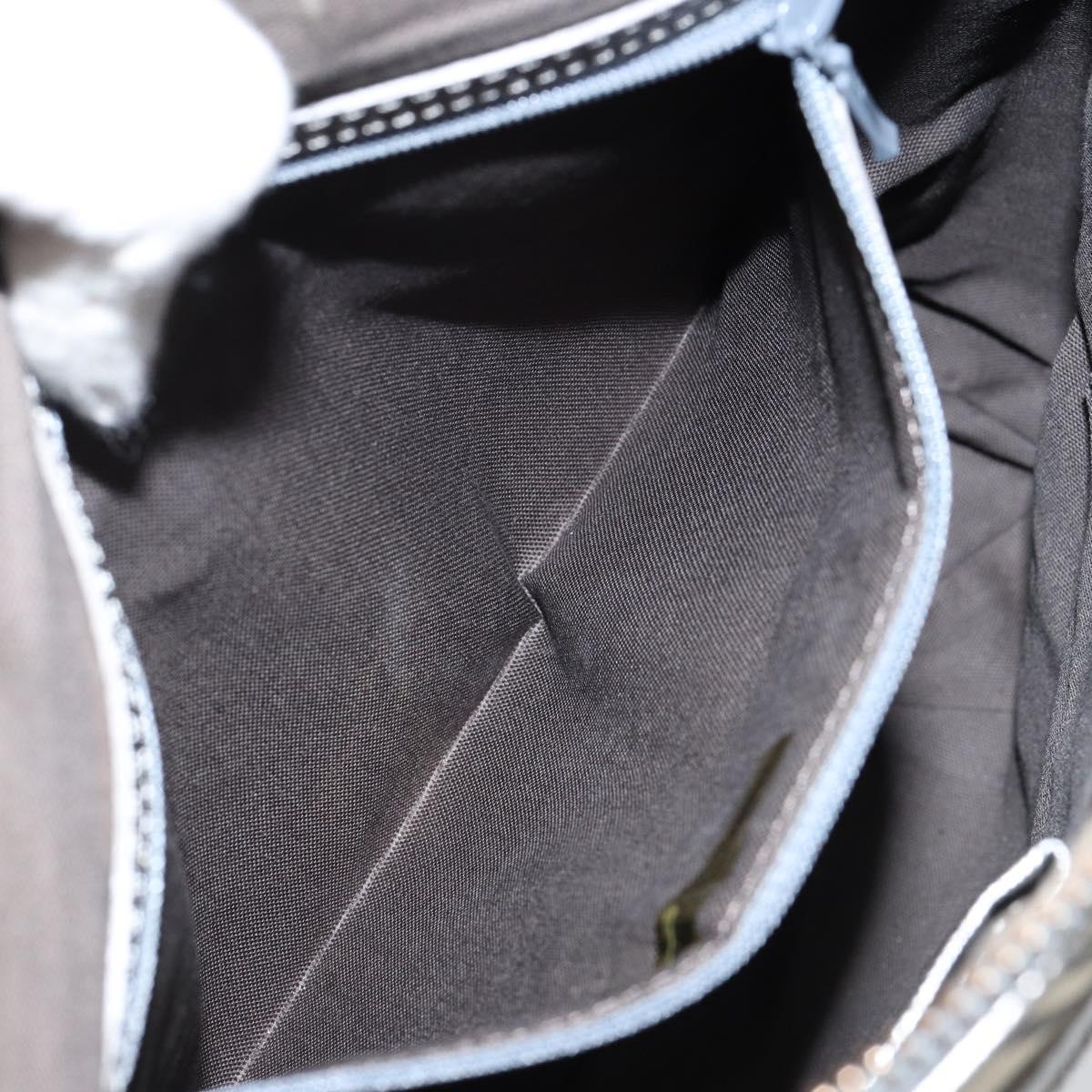 BURBERRY Nova Check Shoulder Bag Canvas Leather Beige Silver Auth 151035