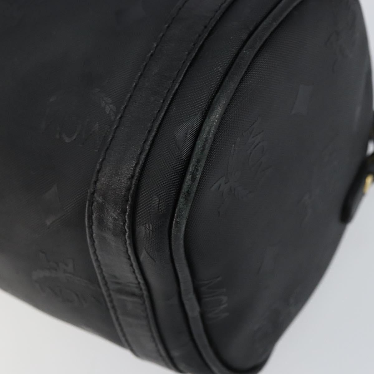 MCM Vicetos Logogram Shoulder Bag PVC Black Gold Auth 151037