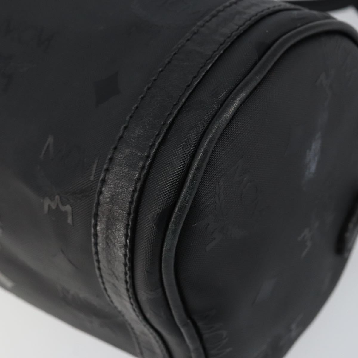 MCM Vicetos Logogram Shoulder Bag PVC Black Gold Auth 151037