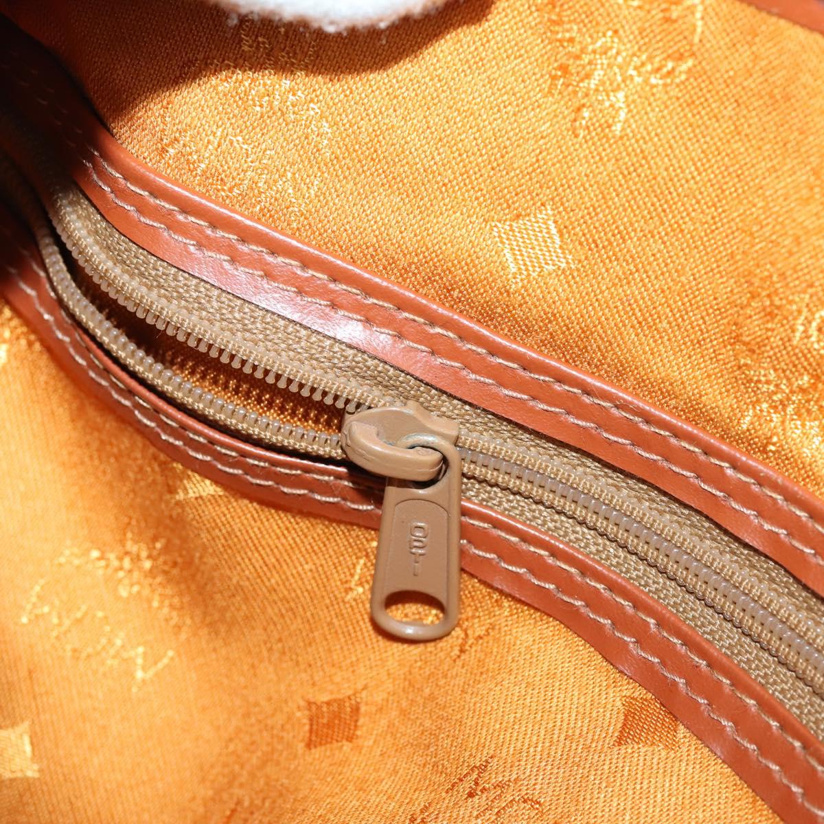 MCM Logogram Vicetos Boston Bag PVC Leather 2way Brown Gold Auth 151039