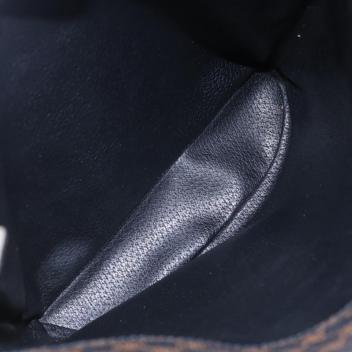 CELINE Macadam Canvas Tote Bag PVC Leather Black Gold Auth 151043