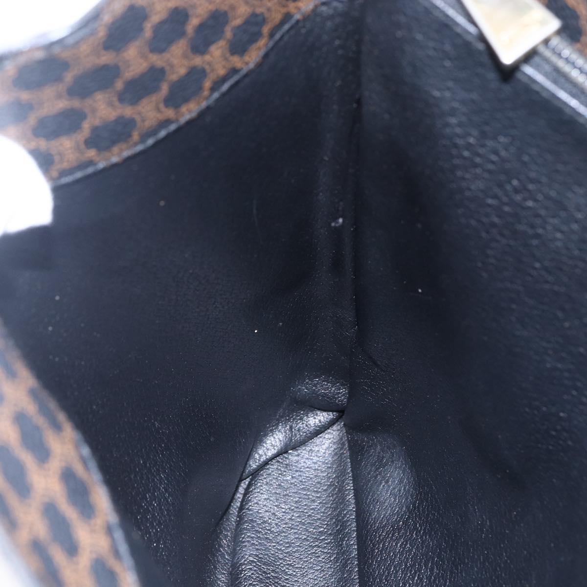 CELINE Macadam Canvas Tote Bag PVC Leather Black Gold Auth 151043